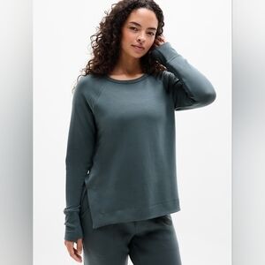 Athleta Hunter Green Coaster Luxe Recover Pullover Sweatshirt